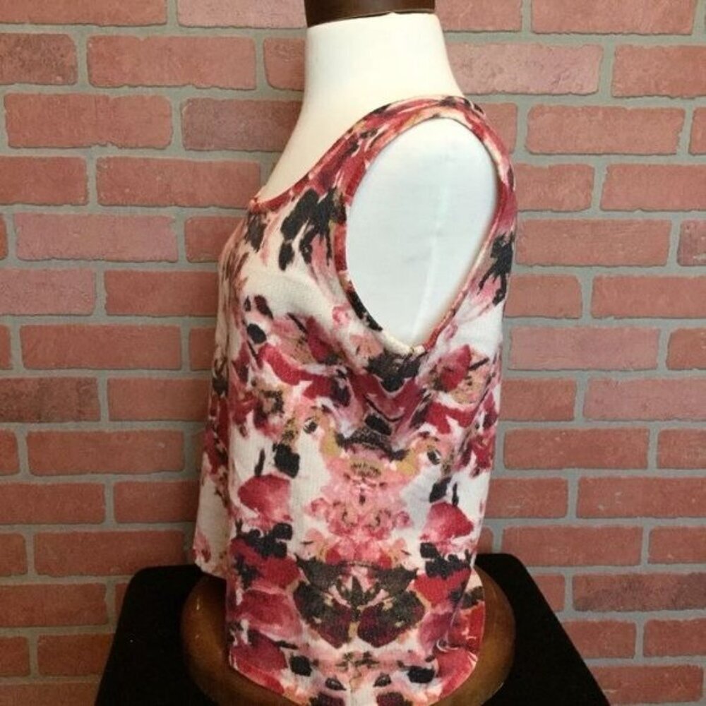St John NWT $495 Sleeveless Sweater Tank Wool Blend Top Size M Multicolor Floral - Picture 5 of 9